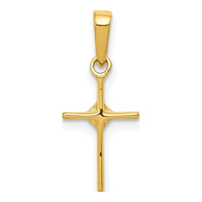 10K Yellow Gold Diamond Cross Pendant – view 3
