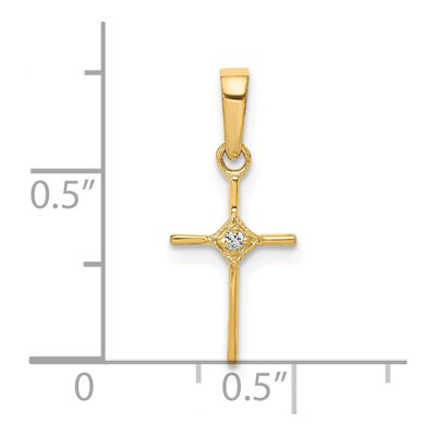 10K Yellow Gold Diamond Cross Pendant – view 4