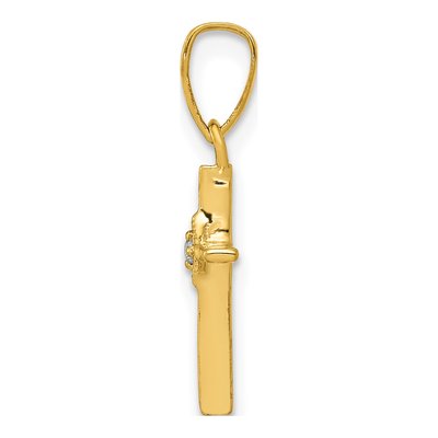 14K Yellow Gold Diamond Cross Pendant – view 3