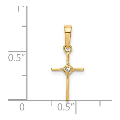 14K Yellow Gold Diamond Cross Pendant – view 5