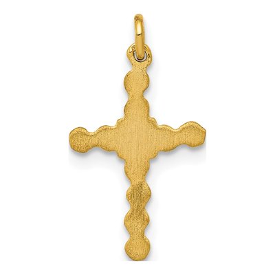10K Yellow Gold Small Diamond Cross Charm – view 3