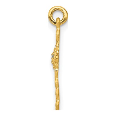14K Yellow Gold Diamond Small Cross Charm – view 3