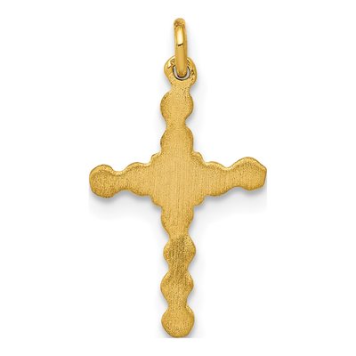 14K Yellow Gold Diamond Small Cross Charm – view 4