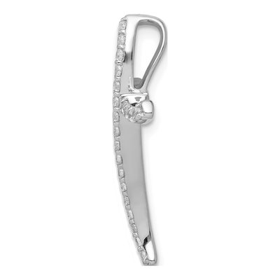 14K White Gold 1/4 ct tw Diamond Curved Cross Slide Pendant – view 2