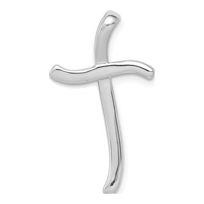 14K White Gold 1/4 ct tw Diamond Curved Cross Slide Pendant – view 3