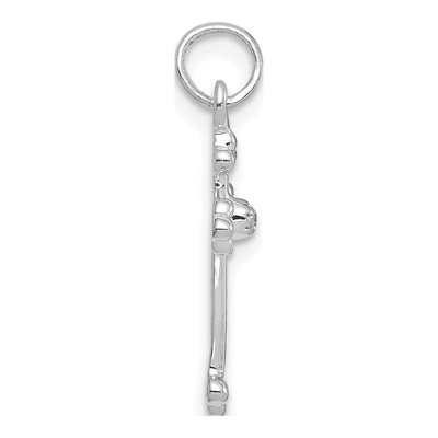 14K White Gold Diamond Budded Cross Pendant – view 3