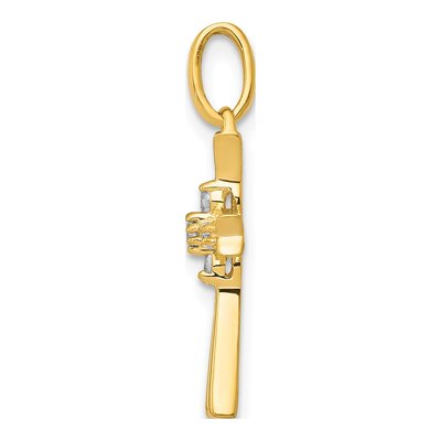 14K Yellow Gold Diamond Cross Pendant – view 3