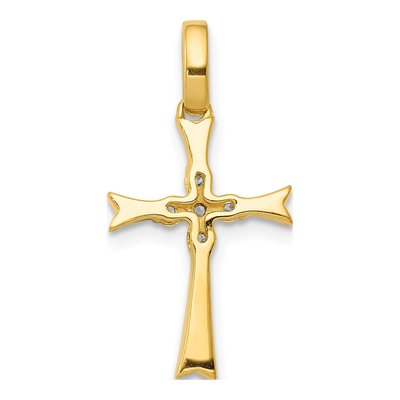 14K Yellow Gold Diamond Cross Pendant – view 4
