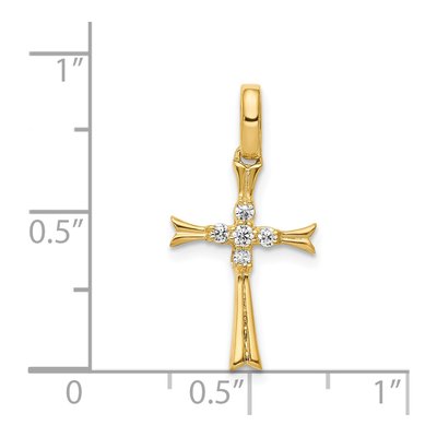 14K Yellow Gold Diamond Cross Pendant – view 5