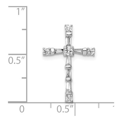 14K White Gold 1/3 ct tw Diamond Cross Slide Pendant – view 5