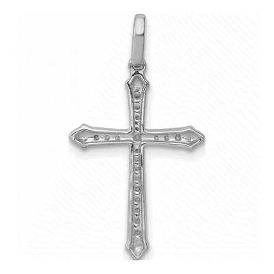 14K White Gold 1/10 ct tw Diamond Cross Pendant – view 4