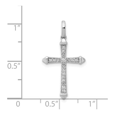14K White Gold 1/10 ct tw Diamond Cross Pendant – view 5