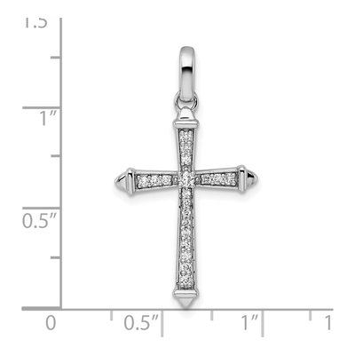 14K White Gold 1/5 ct tw Diamond Cross Pendant – view 4