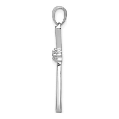 14K White Gold 1/20 ct tw Diamond Cross Pendant – view 3