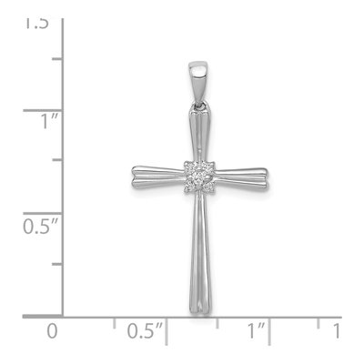 14K White Gold 1/20 ct tw Diamond Cross Pendant – view 5