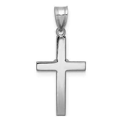 14K White Gold Diamond Heart Cross Pendant – view 4