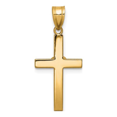 14K Two-Tone Gold Diamond Heart Cross Pendant – view 3