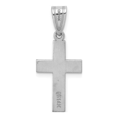 14K White Gold Diamond Heart Cross Pendant – view 4