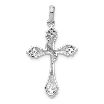 14K White Gold 1/5 ct tw Diamond Cross Pendant – view 4