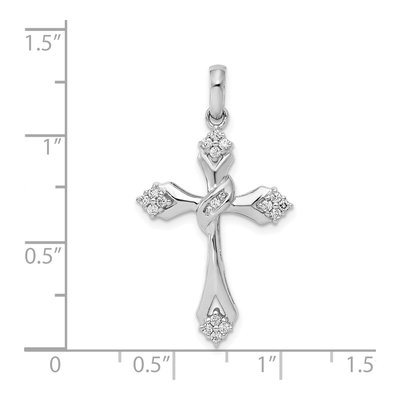 14K White Gold 1/5 ct tw Diamond Cross Pendant – view 5