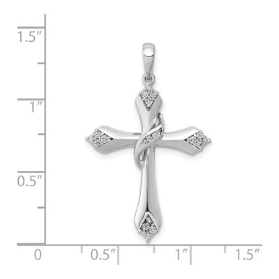 14K White Gold 1/6 ct tw Diamond Cross Pendant – view 5