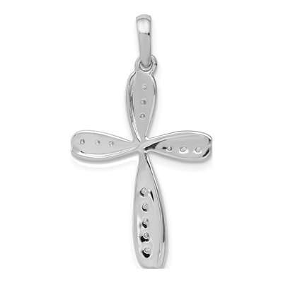 14K White Gold 1/15 ct tw Diamond Cross Pendant – view 4