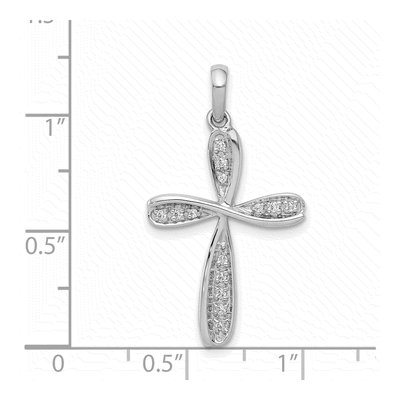 14K White Gold 1/15 ct tw Diamond Cross Pendant – view 5