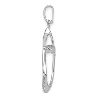 10K White Gold Diamond Cross Pendant – view 2