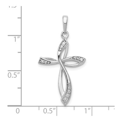 10K White Gold Diamond Cross Pendant – view 4