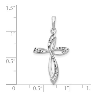 14K White Gold 1/10 ct tw Diamond Cross Pendant – view 5