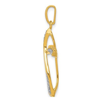 14K Yellow Gold 1/10 ct tw Diamond Cross Pendant – view 3