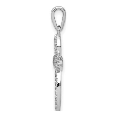 14K White Gold 1/5 ct tw Diamond Cross Pendant – view 3