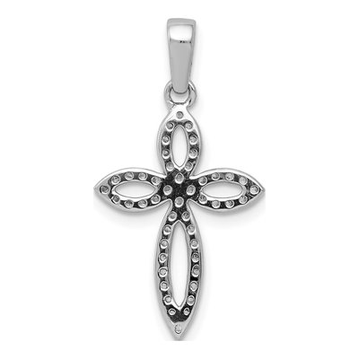 14K White Gold 1/5 ct tw Diamond Cross Pendant – view 4