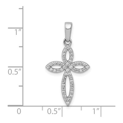 14K White Gold 1/5 ct tw Diamond Cross Pendant – view 5