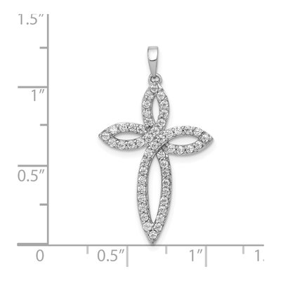 14K White Gold 1/2 ct tw Diamond Cross Pendant – view 4