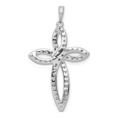 14K White Gold 1/2 ct tw Lab-Grown Diamond Cross Pendant – view 3