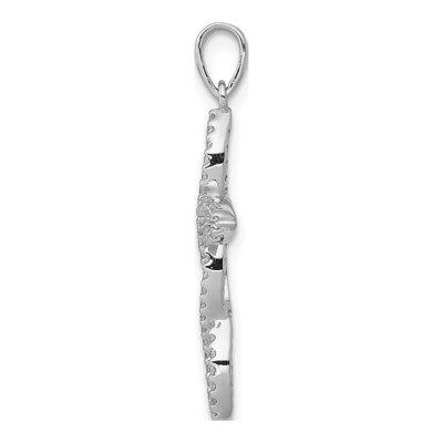 10K White Gold 1/4 ct tw Diamond Cross Pendant – view 2