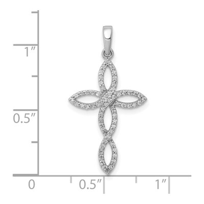 10K White Gold 1/4 ct tw Diamond Cross Pendant – view 4