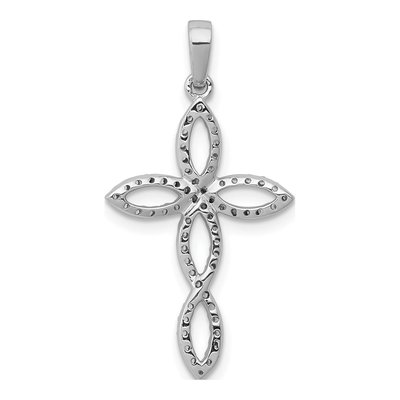 14K White Gold 1/4 ct tw Diamond Cross Pendant – view 4