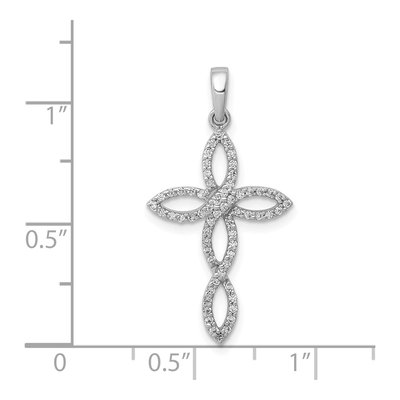 14K White Gold 1/4 ct tw Diamond Cross Pendant – view 5
