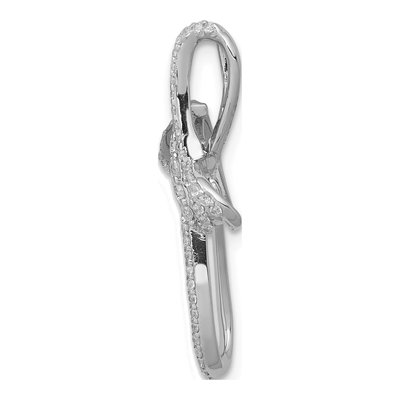14K White Gold 1/3 ct tw Diamond Cross Omega Slide Pendant – view 3
