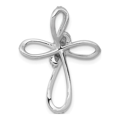 14K White Gold 1/3 ct tw Diamond Cross Omega Slide Pendant – view 4