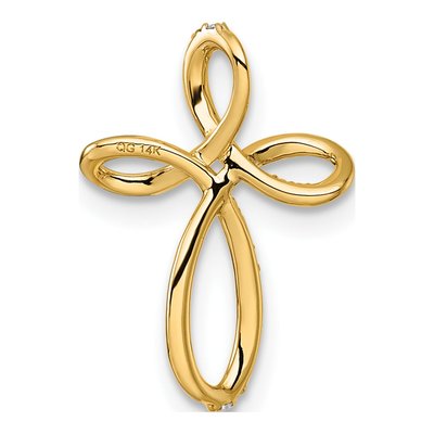 14K Yellow Gold 1/10 ct tw Diamond Cross Slide Pendant – view 3