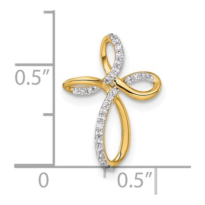 14K Yellow Gold 1/10 ct tw Diamond Cross Slide Pendant – view 4