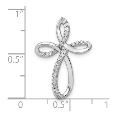 10K White Gold Diamond Cross Slide Pendant – view 4