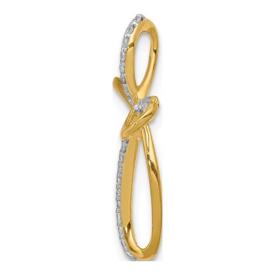 10K Yellow Gold 1/6 ct tw Diamond Cross Slide Pendant – view 2