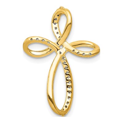 10K Yellow Gold 1/6 ct tw Diamond Cross Slide Pendant – view 3