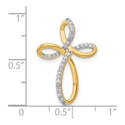 10K Yellow Gold 1/6 ct tw Diamond Cross Slide Pendant – view 4