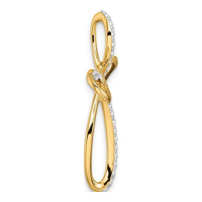 14K Yellow Gold 1/3 ct tw Diamond Cross Omega Slide Pendant – view 2