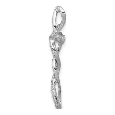 14K White Gold 1/6 ct tw Diamond Twisted Cross Slide Pendant – view 2